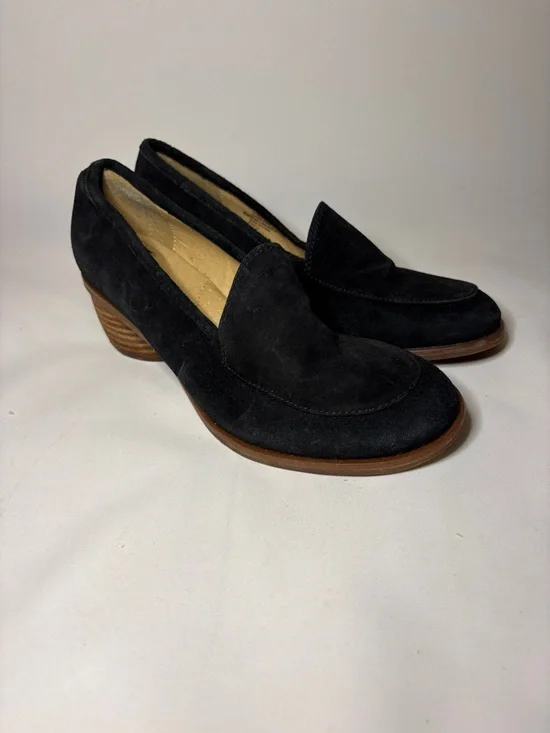 Sofft Womens Black Suede Napoli Loafers Block Heel Size 8‎
