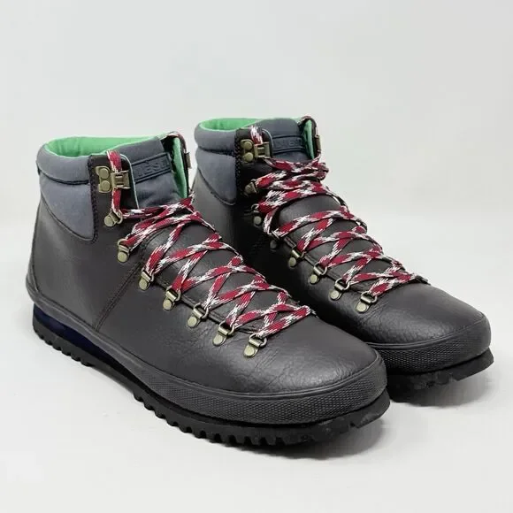Diesel Quebec Hiking Boots Mens 13 Brown Leather Gorpcore Trekking Lined