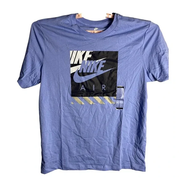 NWT Nike Air Mens Graphic T-Shirt Light‎ Blue Large