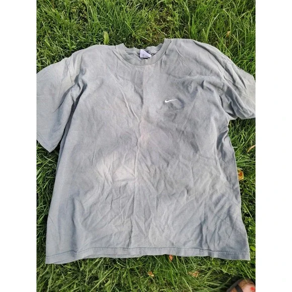Vintage 90s Nike T Blue Embroidered Mini Swoosh Tee Men Size L