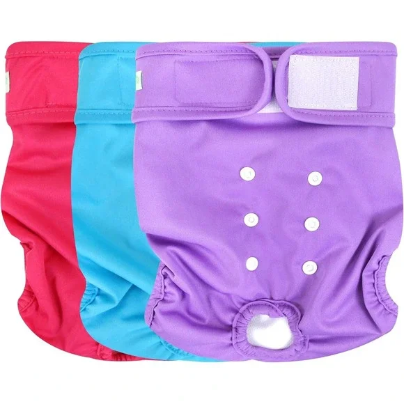 WeGreeco Reusable Washable Dog Diapers Female (3 Pack) - Medium 12