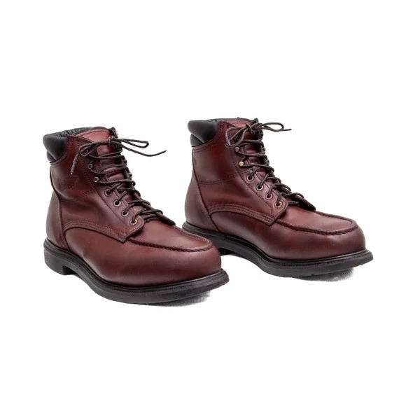 Red Wing Moc Toe Boots Burgundy 202 SUPERSOLE 6-INCH‎ SOFT TOE Men's US 10.5