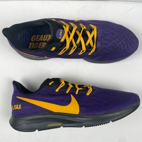 Nike Zoom Pegasus 36 Running Shoes Purple LSU Tigers NCAA  - Mens 11.5