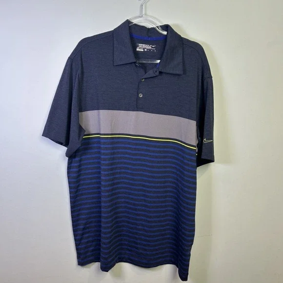 Nike Golf Dri-Fit‎ Tour Performance Blue/Gray Polo Shirt Size XL