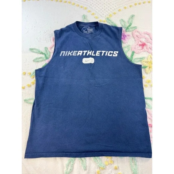 Nike Athletics Navy Blue Sleeveless Athletic Tank‎ Top Men's Size M