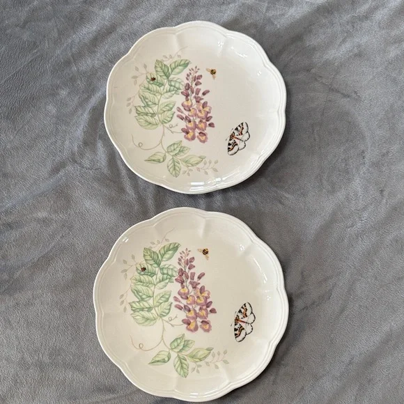 Lenox Butterfly Meadow Eastern‎ Tailed Blue 9” Dessert Luncheon Plates Set of 2