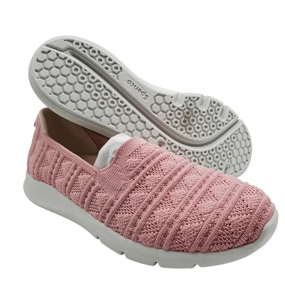 Spenco Orthotic Comfort Crochet Knit Slip On Shoes Rose Pink Women's Size 7