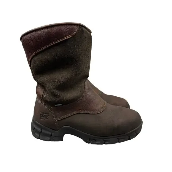 Timberland‎ PRO 89652 Mens 11W Brown Waterproof Met Guard Pull On Work Boots