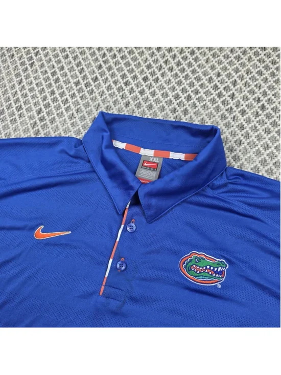 Nike Team Florida Gators Elite Dri-FIT Polo Shirt Blue Men’s XXL NCAA UF