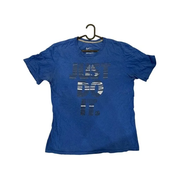 Nike Just Do It Graphic T-Shirt Mens Large Blue Short Sleeve Athletic Tee‎