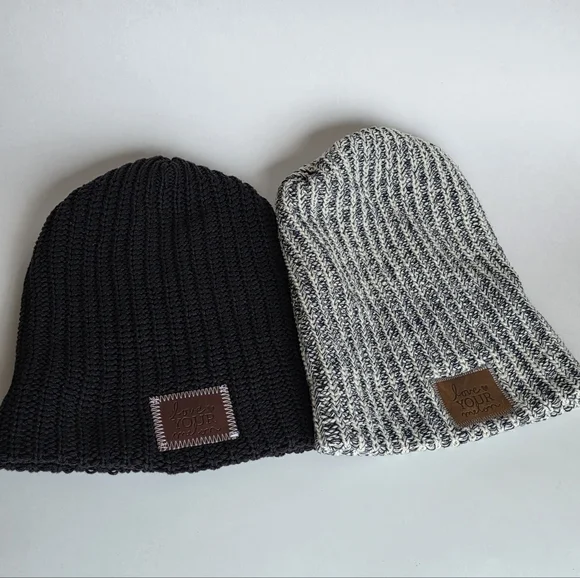 Love your Melon PAIR Of 2  knit beanies Size One size Excellcent Condition
