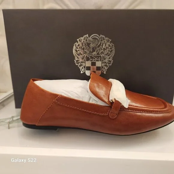 Vince Camuto Leather Slip-On Loafers - Padaire in Burnt Amber. NIB. 6.5 W