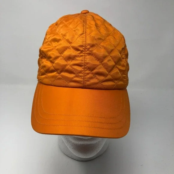 Betmar New York Quilted Orange Baseball Cap Adjustable Hook and‎ Loop Closure