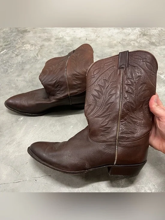 Nocona Mens Size 13 D Brown Full Leather Western Cowboy Boots NB1205