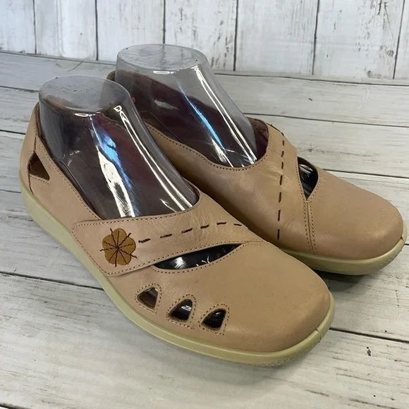 Hotter Made in England Bliss Mary Jane Tan Leather Comfort Shoes