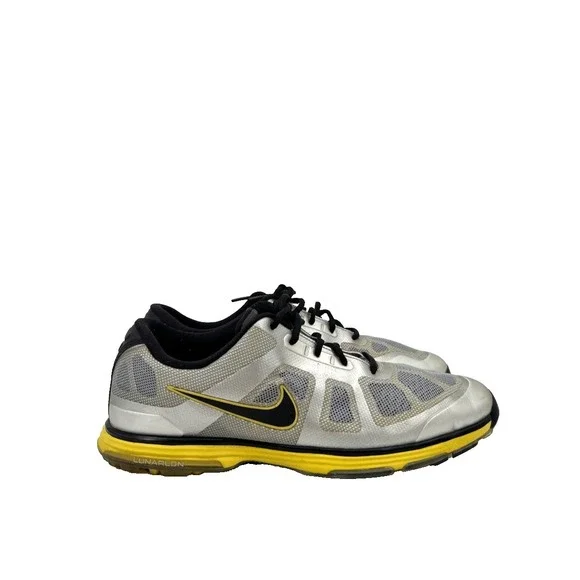Nike LunarLon Running Shoes Men's Size 11.5 Gray Black Yellow Athletic Sneakers