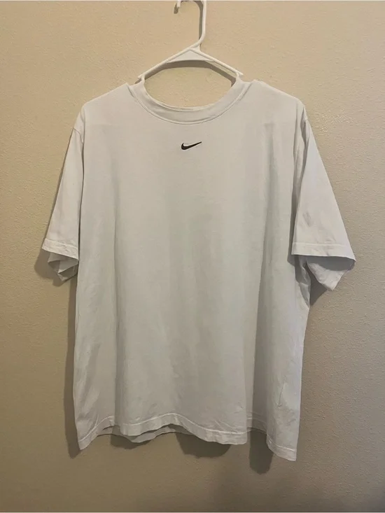 Nike White Short Sleeve Tee with Black Swoosh