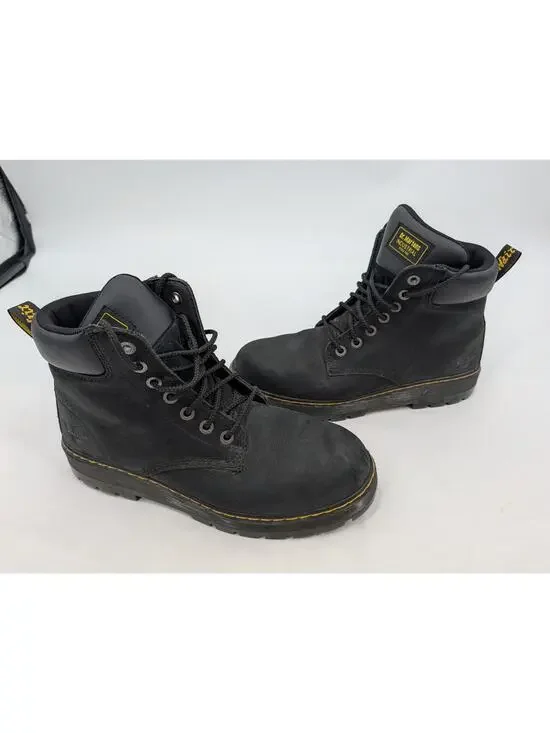 Dr Martens Industrial Steel Toe Slip Resistant Black Work Boot Men's 12 Rugged