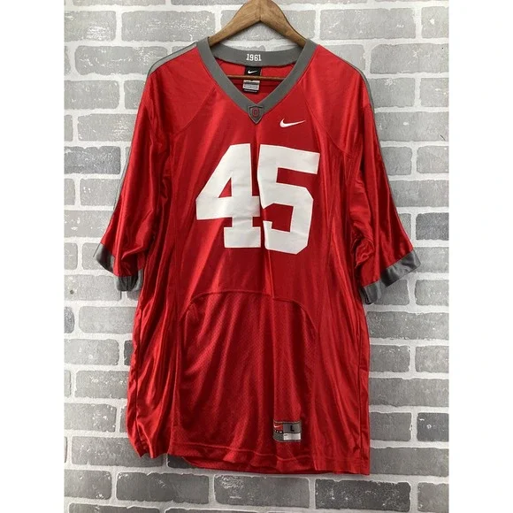 Nike Ohio State‎ Buckeyes #45 Football Jersey Mens Large Red Gray NCAA 1961