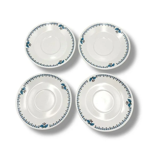 Noritake Saucers White Blue Moon 9022 Progression China Set of‎ 4