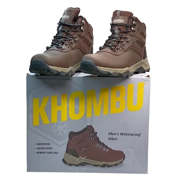 Khombu Kenny Hiker Men Size 13 Brown Waterproof Leather Boots