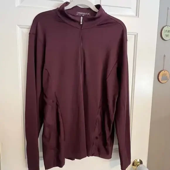Nike Golf Dri-FIT 1/4‎ Zip Pullover, Burgundy Maroon Athleisure