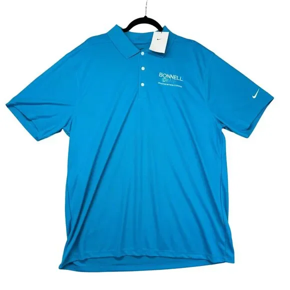NIKE Polo Shirt Mens Extra Large Blue Short Sleeve Golf Dri-Fit Outdoor Top NWT