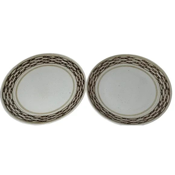 Vintage Royal China Dinner Plates Basketweave‎ Cavalier Ironstone Set of Two