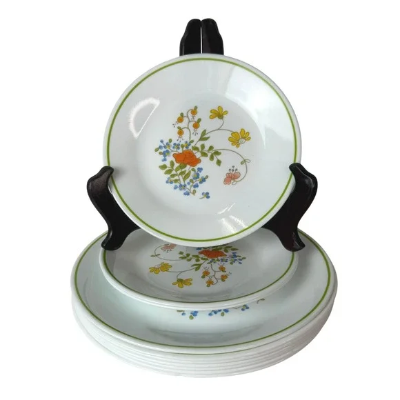 Corelle Corning Wildflower Lot 10 Salad Lunch Dessert Plates Vintage Floral