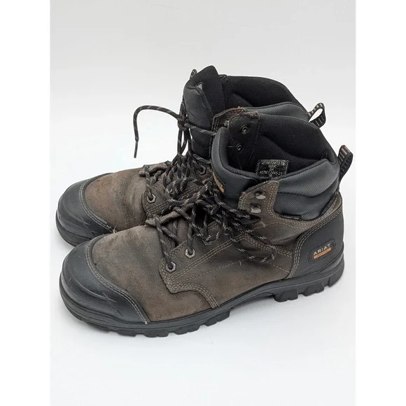 Ariat Work Boots Mens 11 D Brown Steel Toe Waterproof Leather Lace Up 10034673