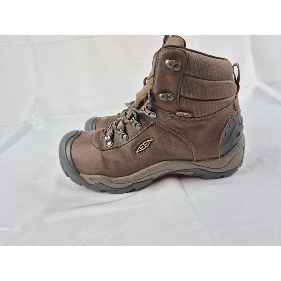 KEEN Mens 9 Shellback Waterproof Leather Work Hiking Boots 200g Insulated