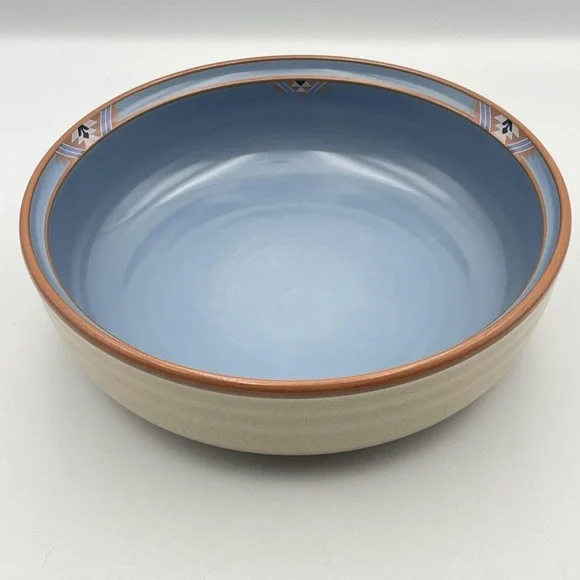 Vintage 1980s Noritake Blue Adobe Stoneware Serving Bowl 9.5