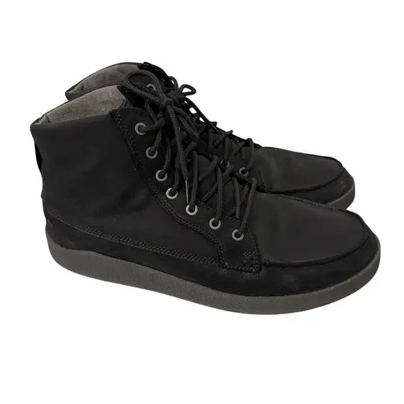 OluKai Molina Boots Men's 13 M Black Leather Ankle Chukka Lace Up