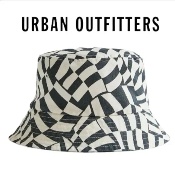NEW Urban Outfitters UO Blake Black White Printed Bucket Cap Hat