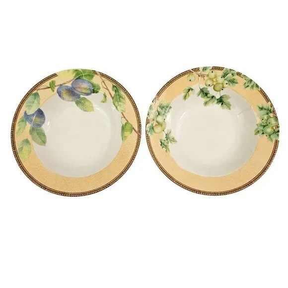 PTS International Interiors Newbury Stoneware Rimmed Soup Salad Bowls – Set of 2