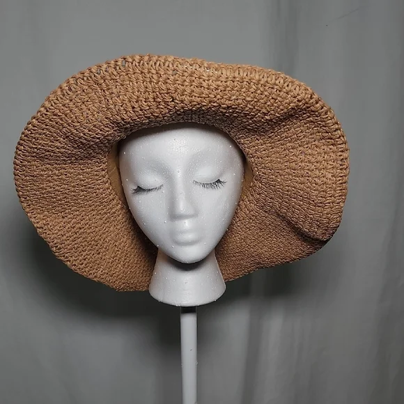 Tan Women's Wide Brim Hat