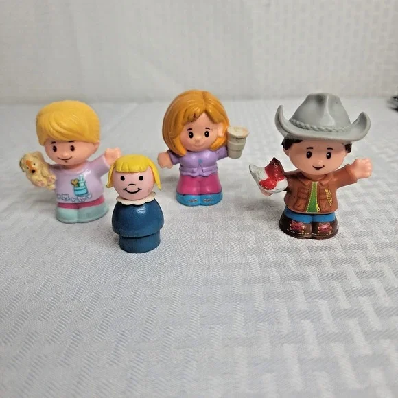 Fisher Price Little People Mixed Lot of 4 Mom Cowboy Baby Toddler Figures