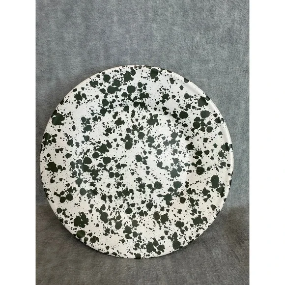 Bee & Willow‎ Melamine Splatter Plate Set White Green Dinnerware 10.5