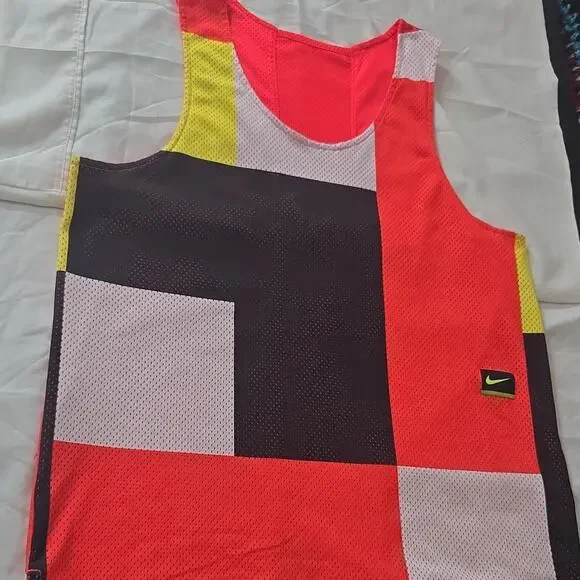 Nike‎ Mesh Colorblock Sleeveless Tank Jersey Men's 28x30 Sports Crew Neck Logo