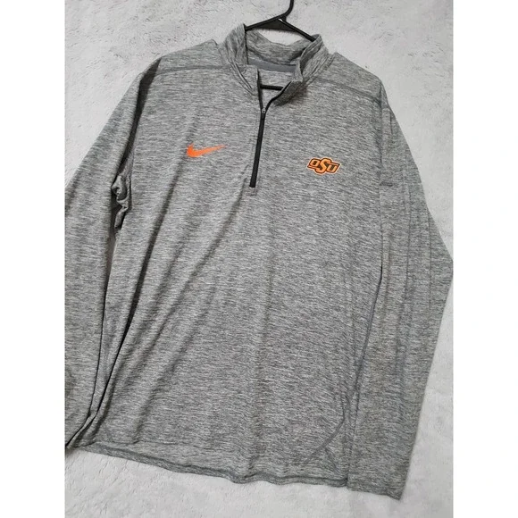 Oklahoma State University Pullover Mens XL  Nike Pullover OSU NCAA Gray Dri Fit