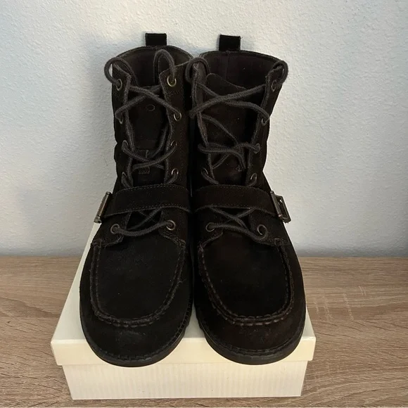 Polo Ralph Lauren boots Mens size 5.5 Ranger Boot buckle brown‎ suede