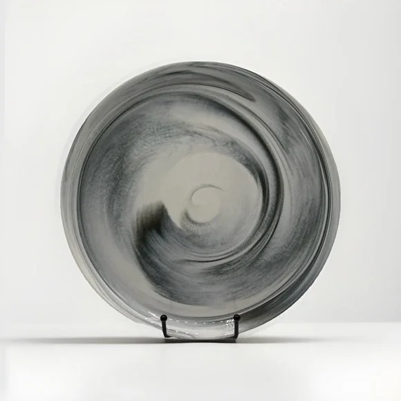 Artisanal Kitchen Supply Marble Black Coupe Dinner Plate 10.75