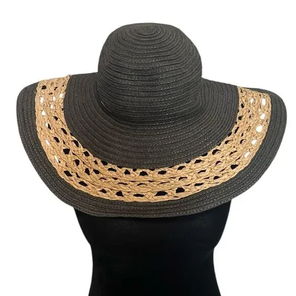 Panama Jack Floppy Braided Wide Brim Straw Paper Sun Excursion Hat Vacation
