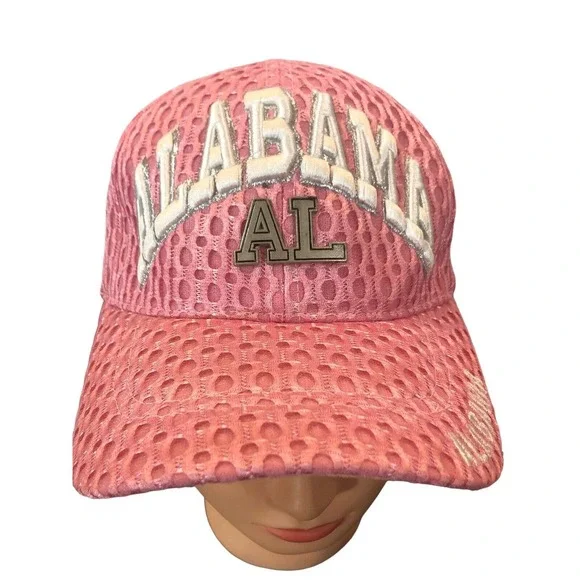 ALABAMA‎ AL Baseball Cap Hat Pink Adjustable Strapback Mesh Structured 6-Panel