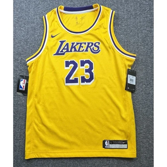 Nike‎ Lakers Jersey Lebron James #23 Youth Large L Los Angeles Swingman Dri-Fit