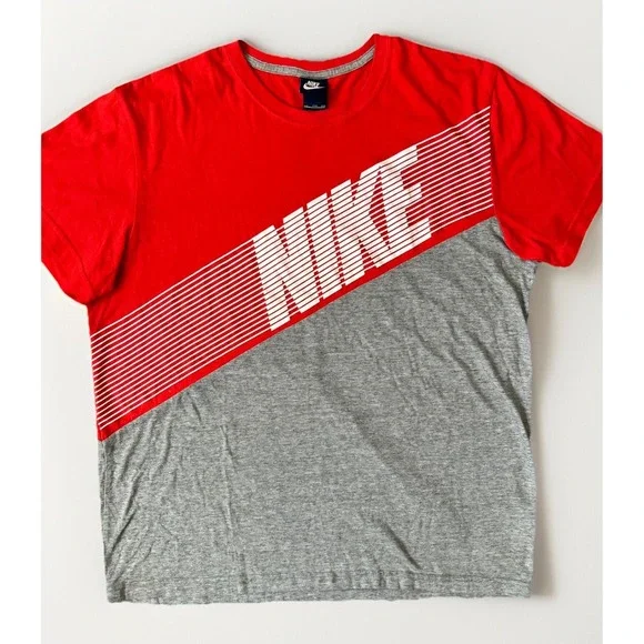 Nike Vintage‎ 80s Blue Tag Logo T Tee Shirt Jordan Gray Orange XXL