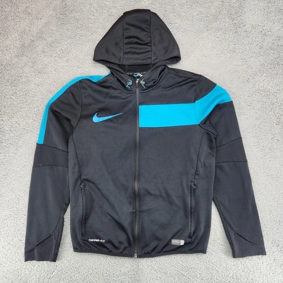Nike Therma-Fit Full-Zip Hoodie Jacket Mens M Black Nike Futbol Soccer Authentic