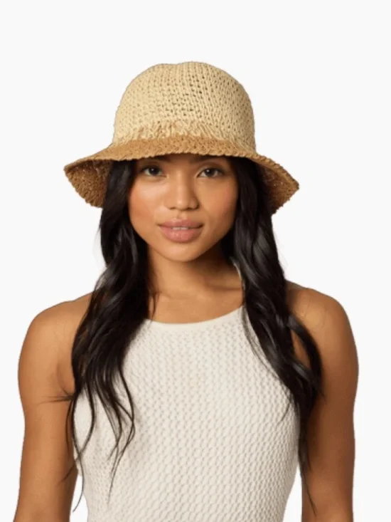Eugenia Kim Two-Tone Straw Bucket Hat - Beige & Brown