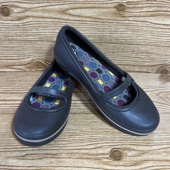 Crocs Shoes Woman 6 Mary Jane Crocband Flats Brown Casual‎ Slip On Comfort 11092