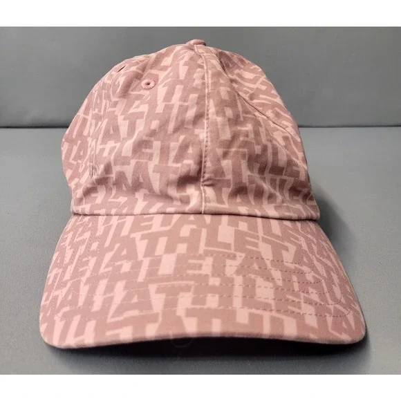 Athleta Hat Cap Strap Back Pink Athletic Logo Graphic Running Lightweight Womens